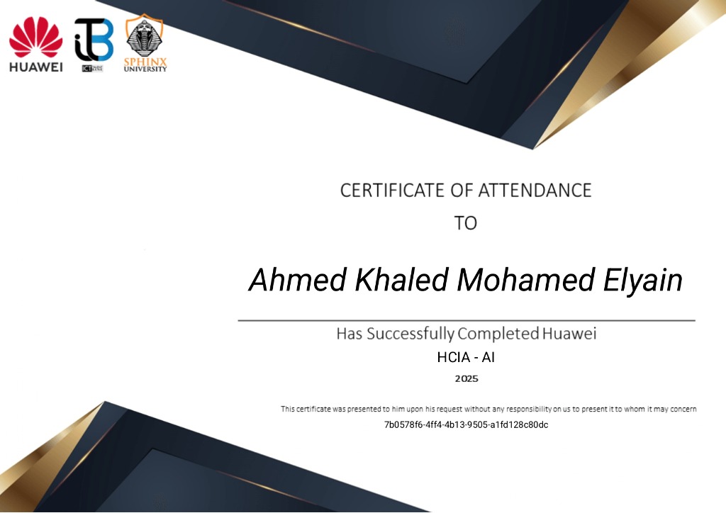 Huawei ICT Academy Certificate